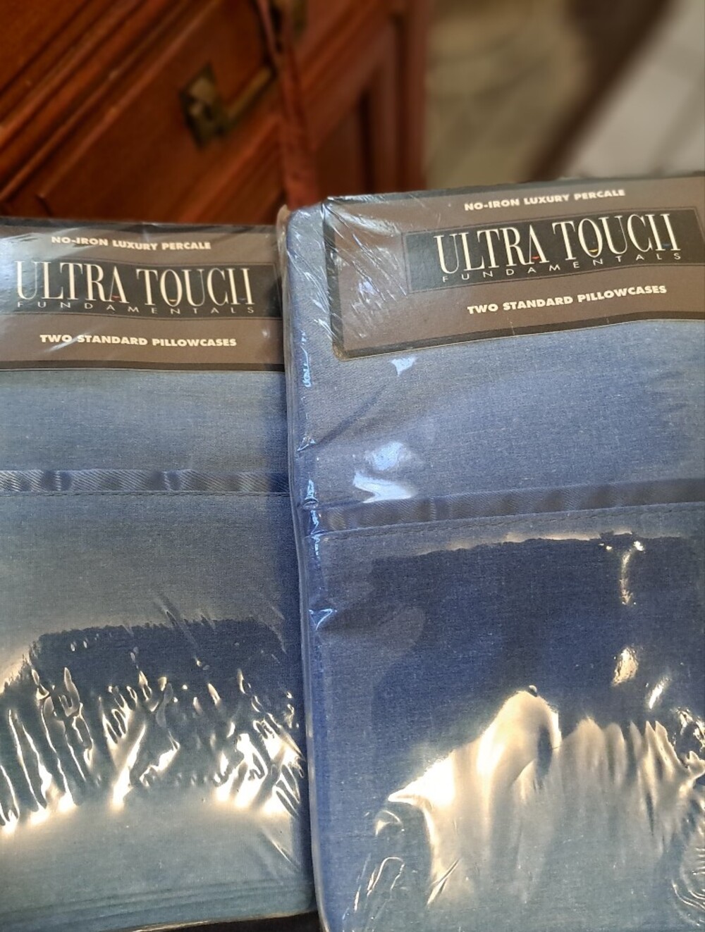 NWT Vintage Ultra Touch Fundamentals Standard Pillowcases Set Of 2 Blue